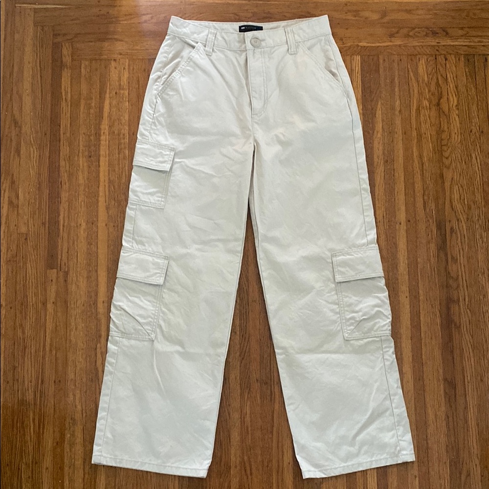 ASOS Womens Small 4 Relaxed Fit Cargo Pants Slouchy Workwear Cream